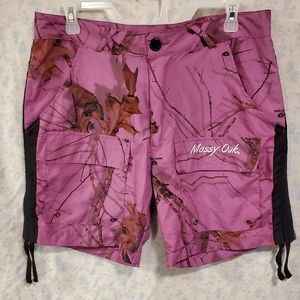 EUC Mossy Oak Camo Adjustable Length Pink Shorts XL